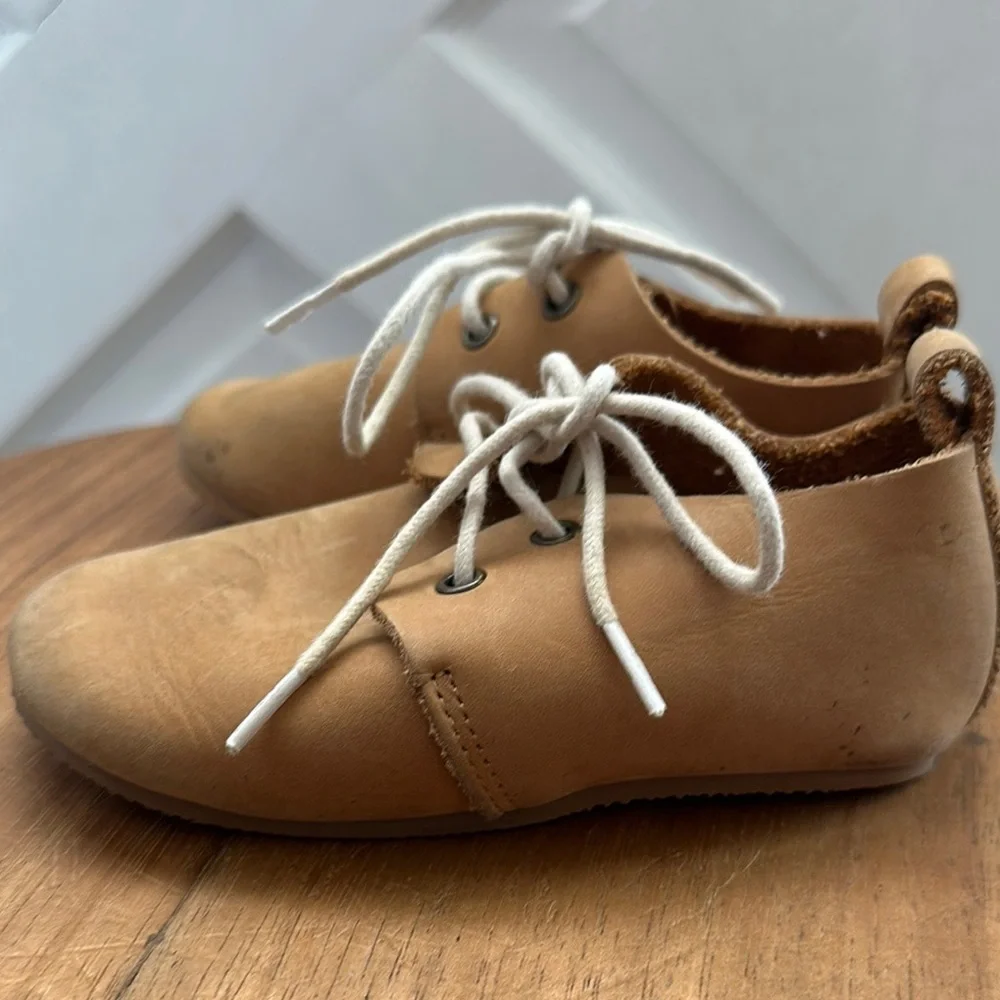 Tan Leather Kids Shoes